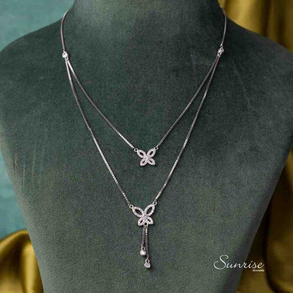 CZ 2 STEP NECKLACE SET