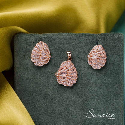 ZIRCON ROSE GOLD PENDANT SET