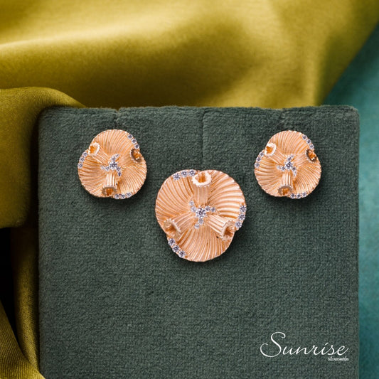 ROSE GOLD FLORAL PENDANT SET