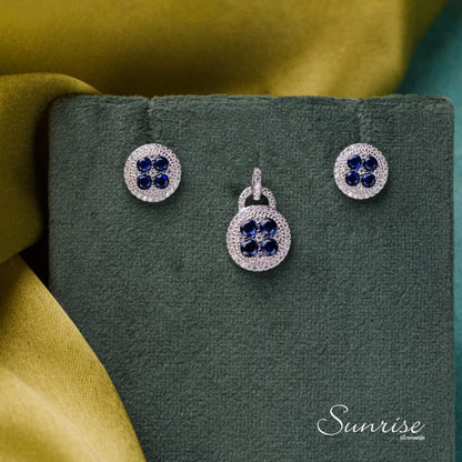 BLUE CZ PENDANT SET