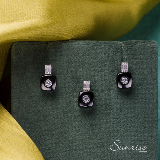 SQUARE CZ PENDANT SET