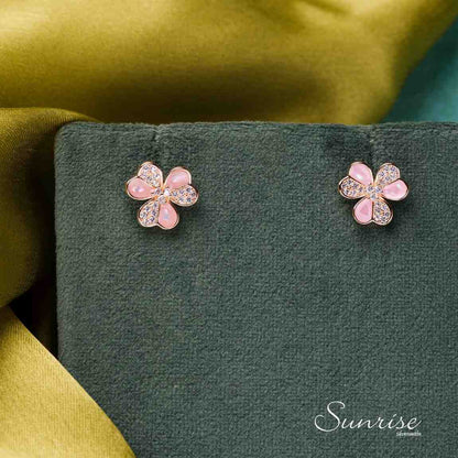 FLORAL PINK ENAMEL PENDANT SET