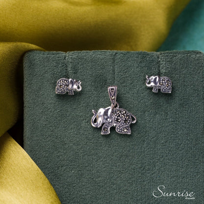 ELEPHANT MARCASITE PENDANT SET