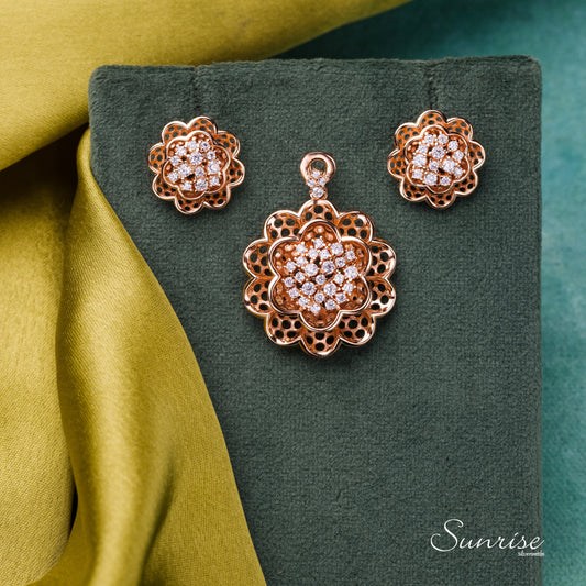 FLORET ROSE GOLD PENDANT SET