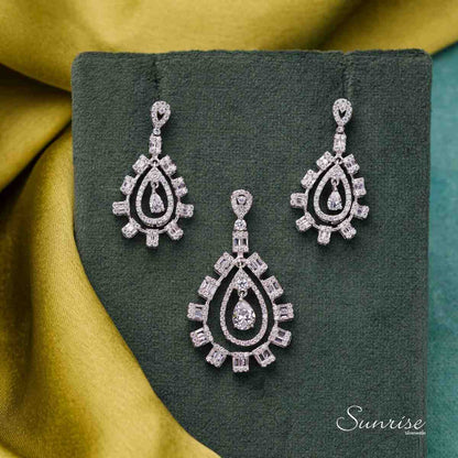 TEARDROP CZ PENDANT SET