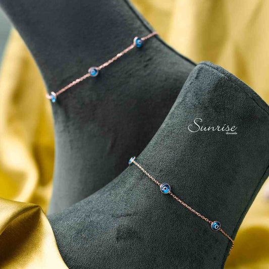 ROSE GOLD EVIL EYE ANKLET