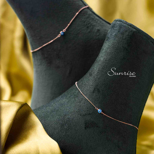 ROSE GOLD EVIL EYE ANKLET