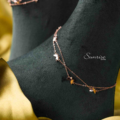 BUTTERFLY 2-STEP ROSE GOLD ANKLET