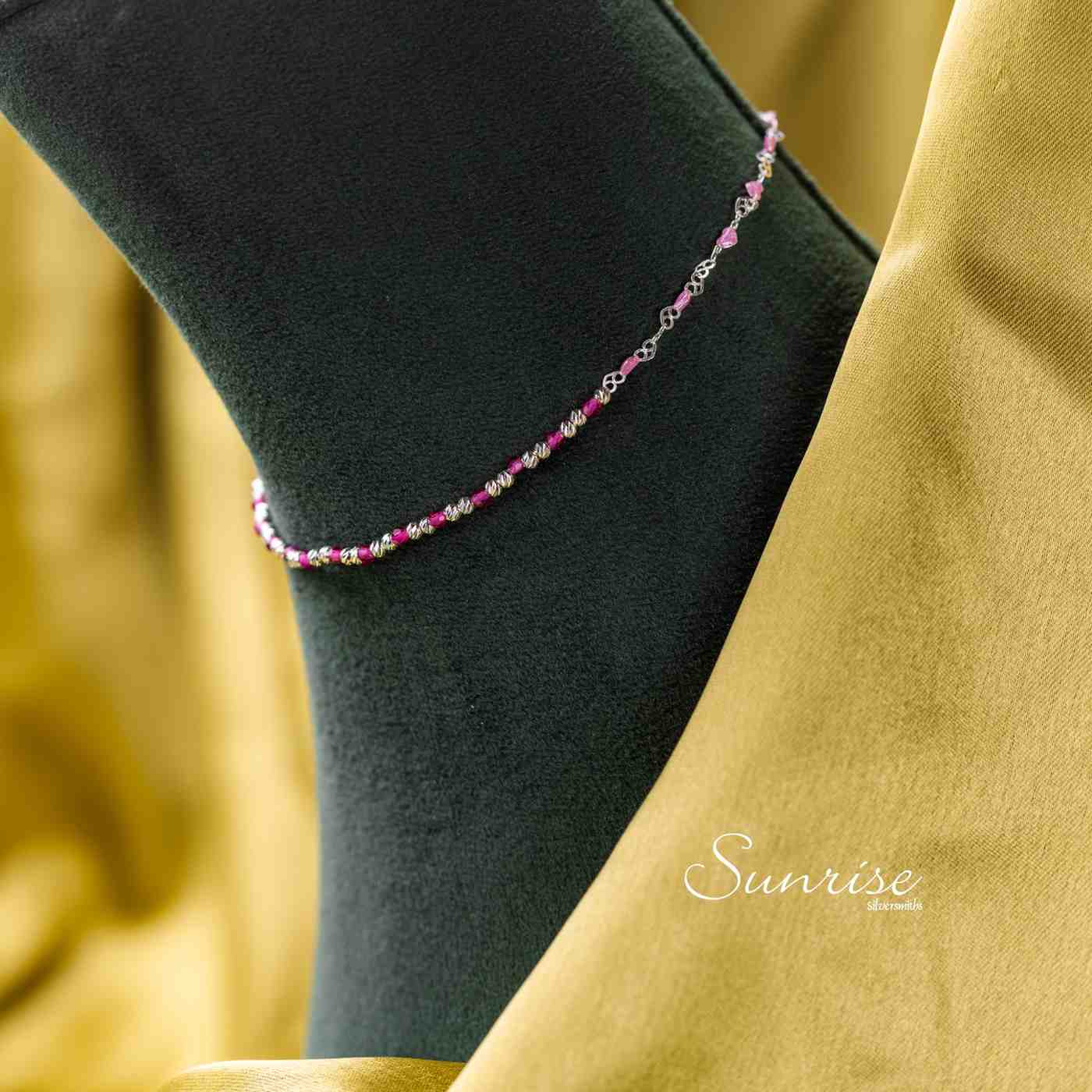 PINK BEAD ANKLET – Sunrise Silversmiths