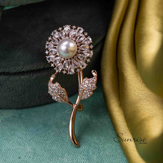 ROSE GOLD PEARL BROOCH