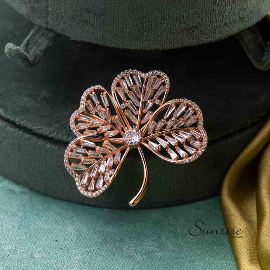 ROSE GOLD CLOVER BROOCH