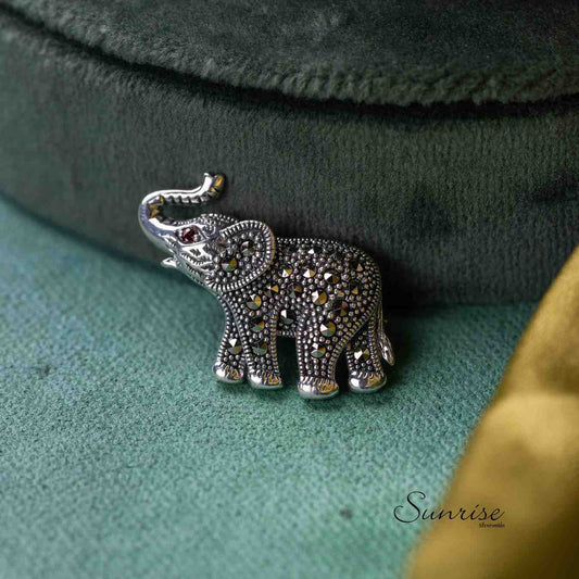 MARCASITE ELEPHANT BROOCH