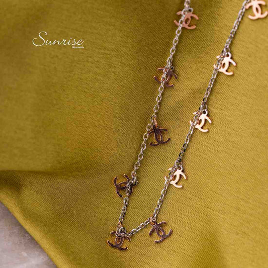 DUAL TONE CHARM NECK CHAIN