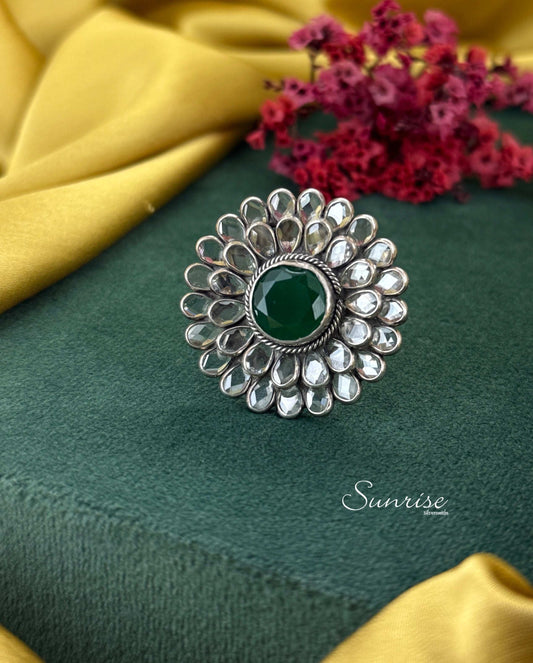 FANCY GREEN STONE RING
