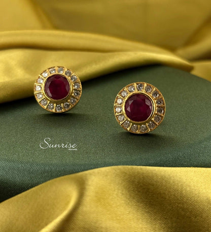 RED STONE STUDS