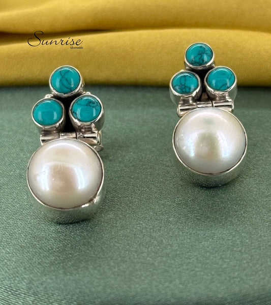 TURQUIOSE PEARL EARRINGS