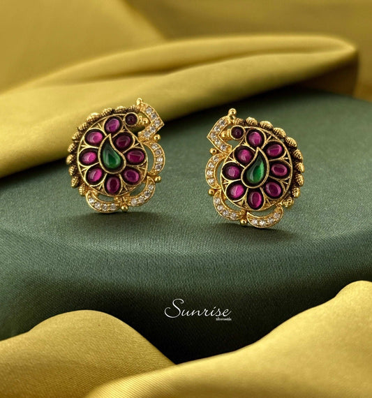 KUNDAN/CZ MANGO  STUDS