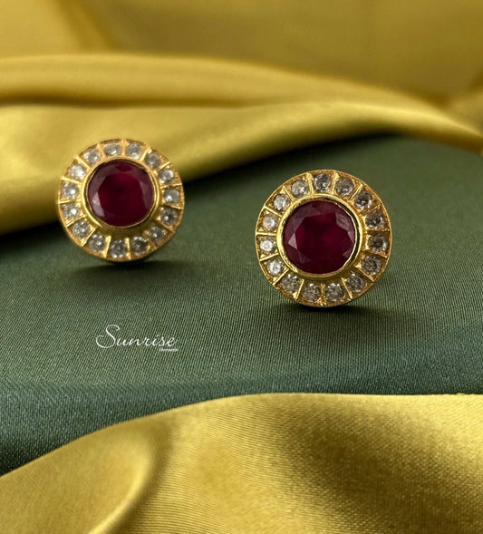 RED STONE STUDS