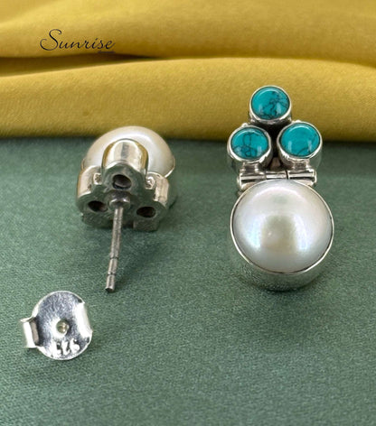 TURQUIOSE PEARL EARRINGS