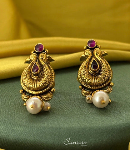 ANTIQUE PEACOCK EARRINGS