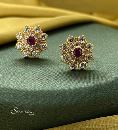 RUBY PINK  STONE STUDS