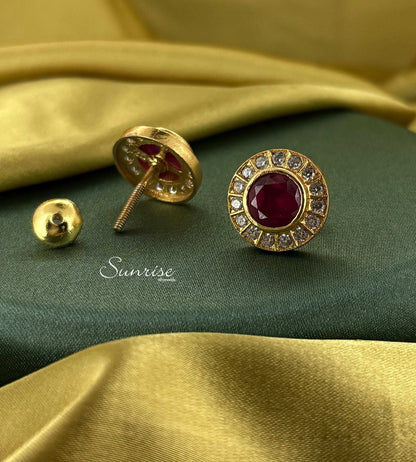 RED STONE STUDS