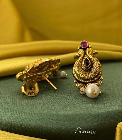 ANTIQUE PEACOCK EARRINGS