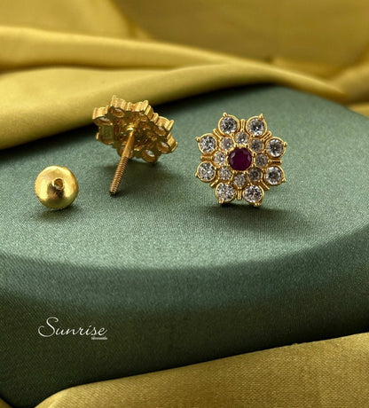 RUBY PINK  STONE STUDS