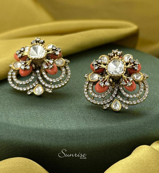 VICTORIAN CORAL EARRINGS