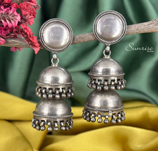 OXIDISED STEP JHUMKA