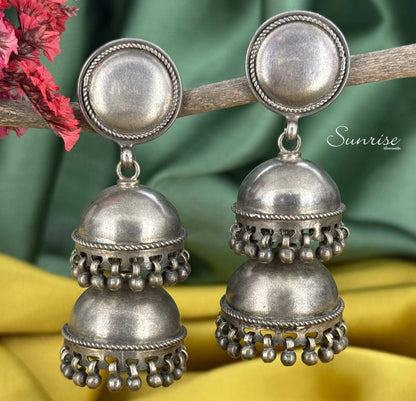 OXIDISED STEP JHUMKA