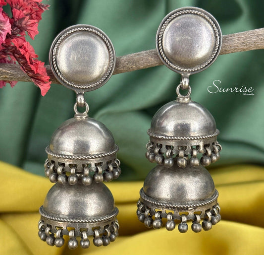 OXIDISED STEP JHUMKA