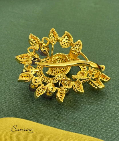 Lavender Victorian Peacock Pendant Set