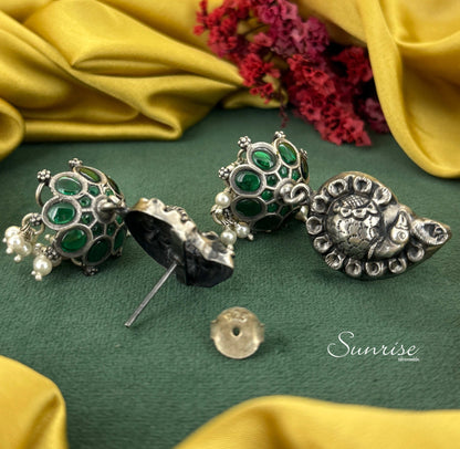 PEACOCK GREEN OXI JHUMKA