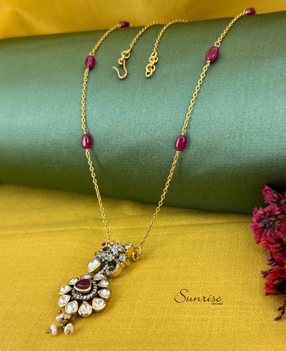 RUBY PINK VICTORIAN NECKLACE