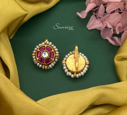 FLORAL PEARL KUNDAN BUGADI