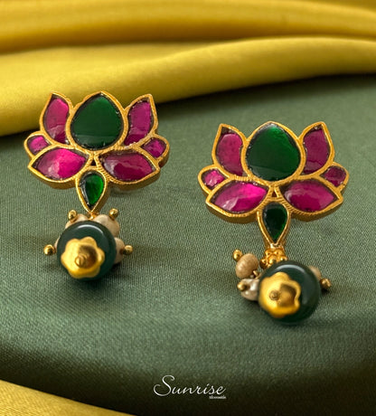 KUNDAN LOTUS EARRINGS