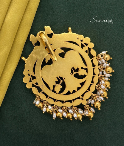 GANDABERUNDA WHITE KUNDAN PENDANT