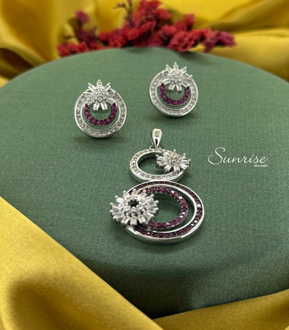 RUBY PINK PENDANT SET