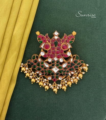 MULTICOLOR JADAU KUNDAN PENDANT