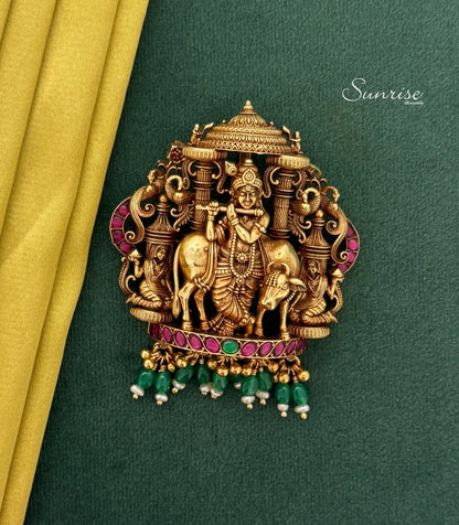 KIRSHNA WITH KAMADHENU PENDANT