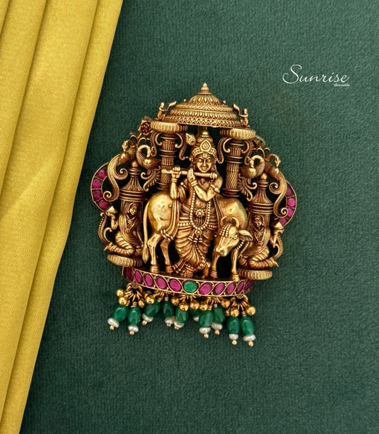 KIRSHNA WITH KAMADHENU PENDANT