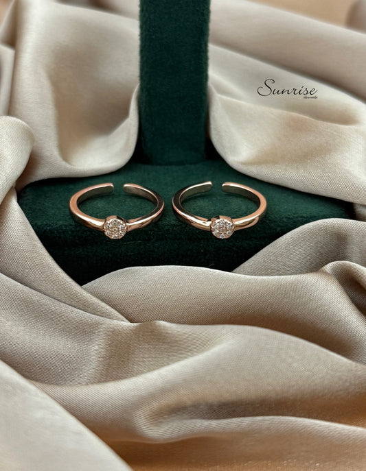 CZ ROSE GOLD TOE RINGS