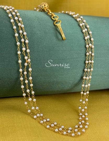 THREE LINE PEARL CHAIN