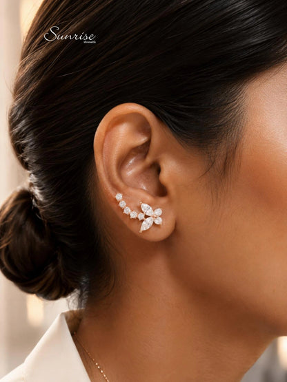 BUTTERFLY ROSE GOLD EARCLIPS