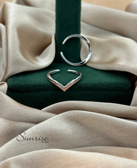 VANKI TWO TONE TOE RINGS