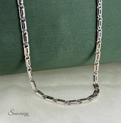 SILVER PIPE LINK CHAIN