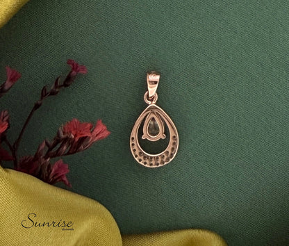 CZ ROSE GOLD PENDANT SET