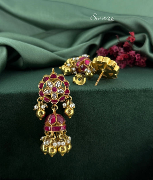 FLORAL KUNDAN JHUMKA