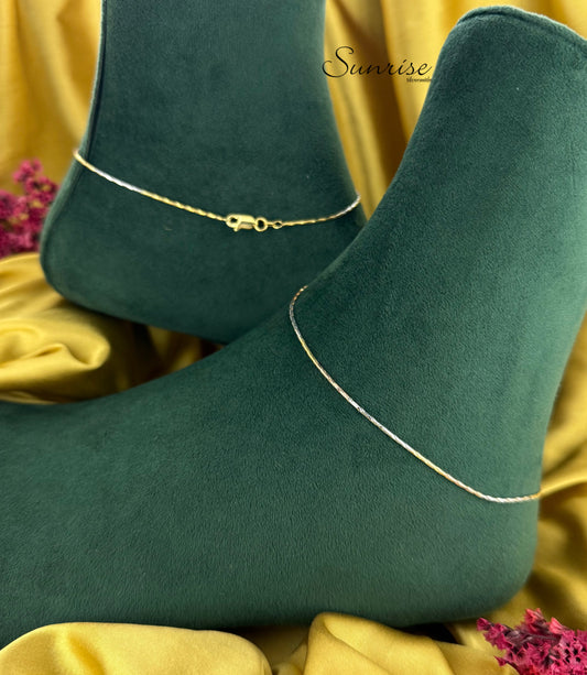 THREE TONE PLAIN ANKLETS